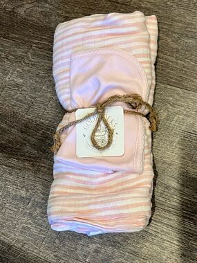 Goldilocks Pink Striped Baby Swaddle Blanket + Bib